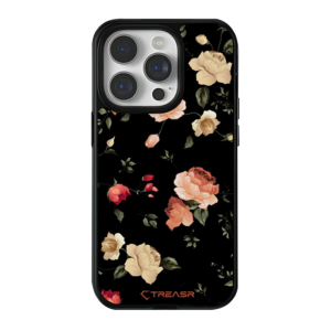 Black Vintange Floral Magsafe iPhone Case